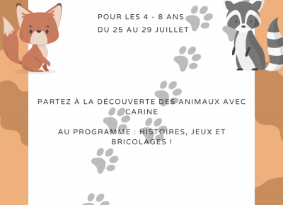 Stage animalier du 25 au 29 juillet à la bibliothèque de Quiévrain