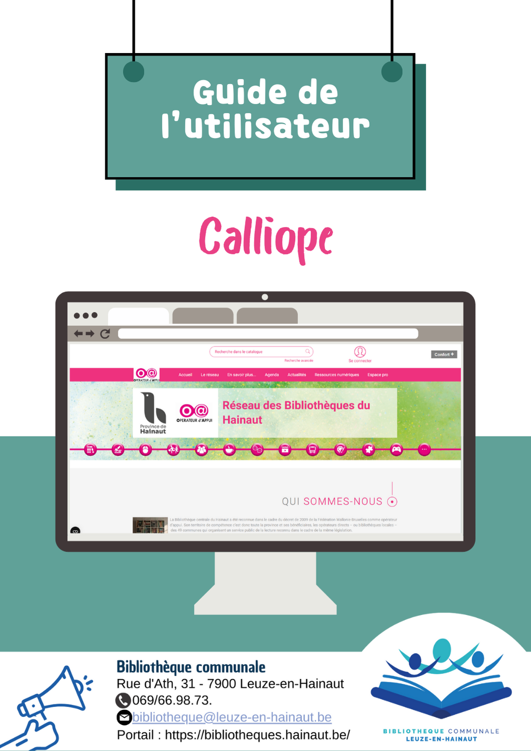 Ordinateur ouvert sur la page du portail Calliope