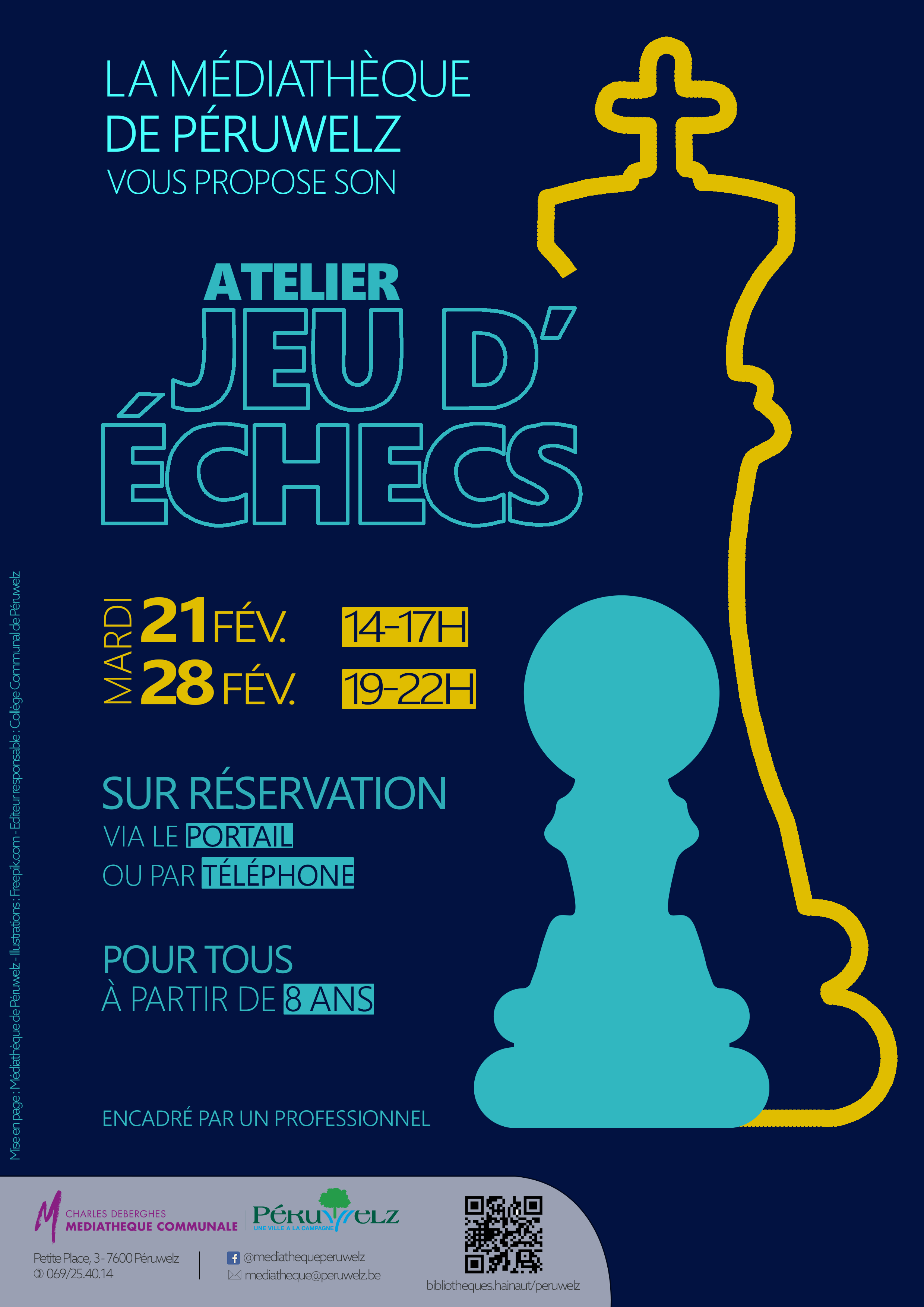 Un pion et le roi du jeu d'échecs sur fond bleu foncé