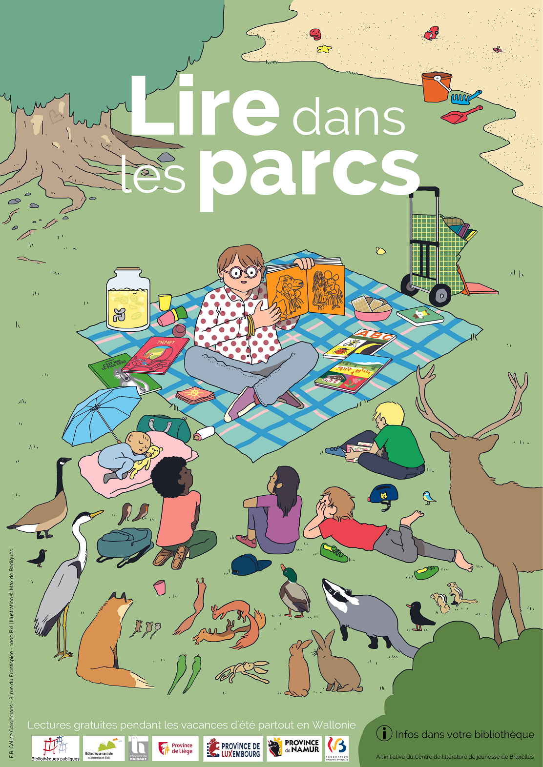 Affiche Lire dans les Parcs : Illustration Max de Radiguès