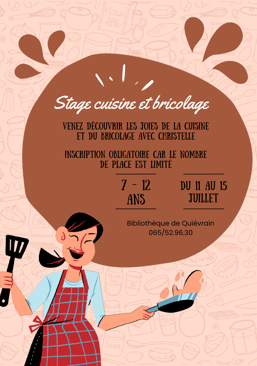 Stage cuisine et bricolage à la bibliothèque de Quiévrain